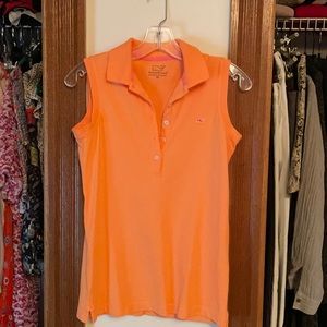 Orange Vineyard Vines sleeveless polo, size XS